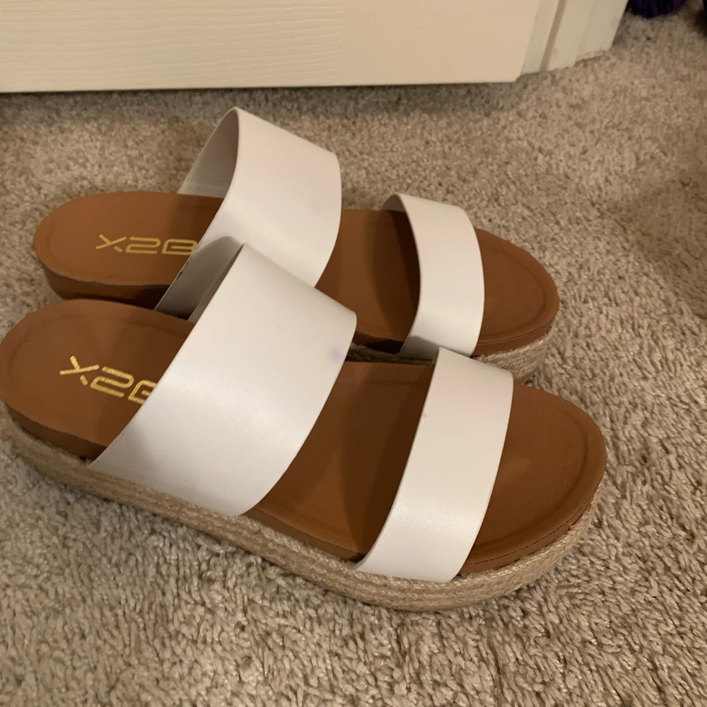 Brand New X2B white platform sandals